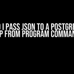 How Do I Pass JSON to a Postgres COPY TMP FROM PROGRAM Command?